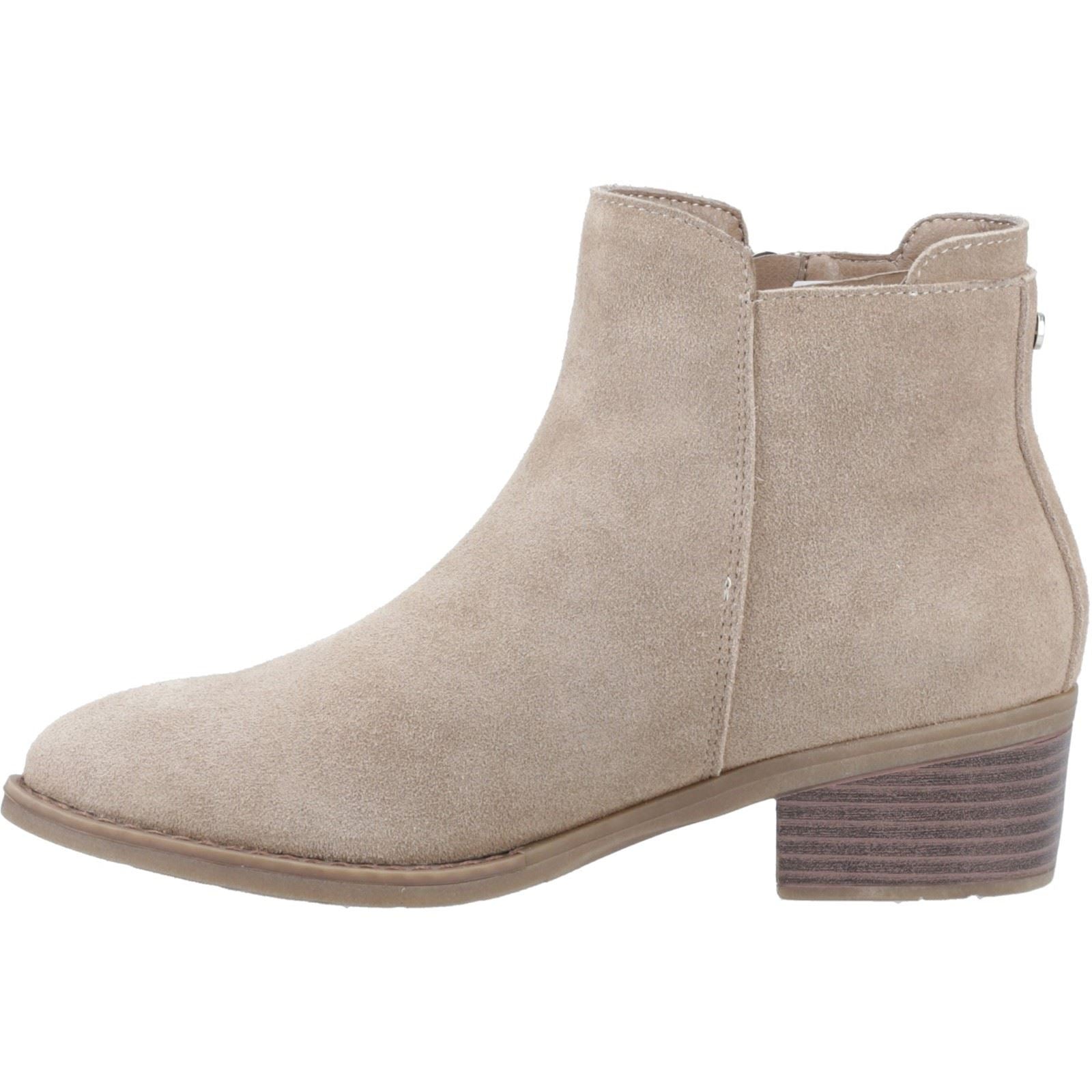 Hush Puppies Ingrid Suede Women's Taupe Heeled Ankle Boots
