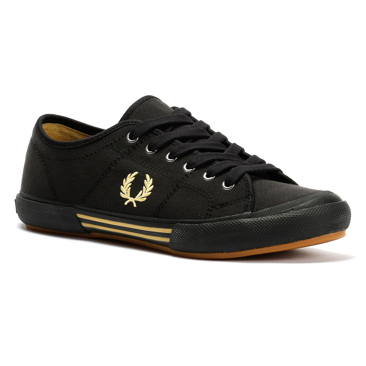 Fred Perry B708 Vintage Tennis Canvas Men's Black/Champagne Sneakers