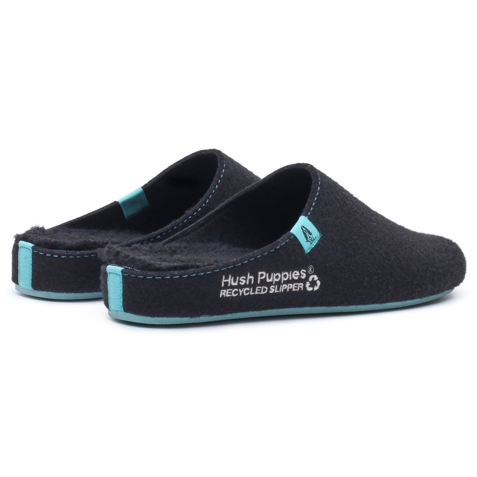 Hush Puppies The Good Polyester Men's Black Turquoise Slippers