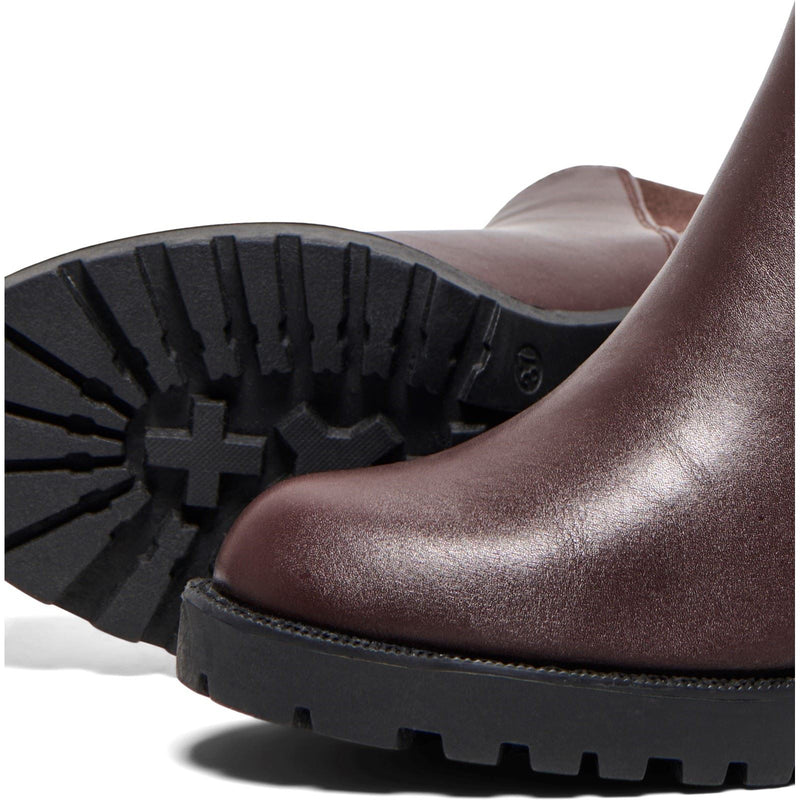 ONLY Barbara Polyurethane Women's Chocolate Brown Heeled Chelsea Boots