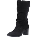 Hush Puppies Cosima Suede Women's Black Suede Heeled Knee High Boots