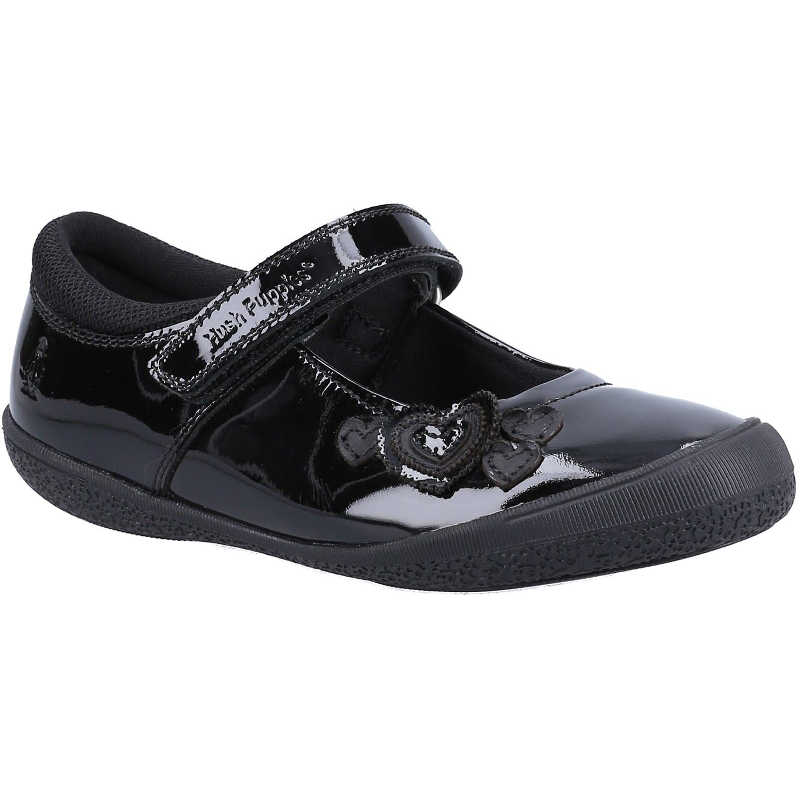 Hush Puppies Rosanna Junior/Youth Girls Black Patent Leather Shoes