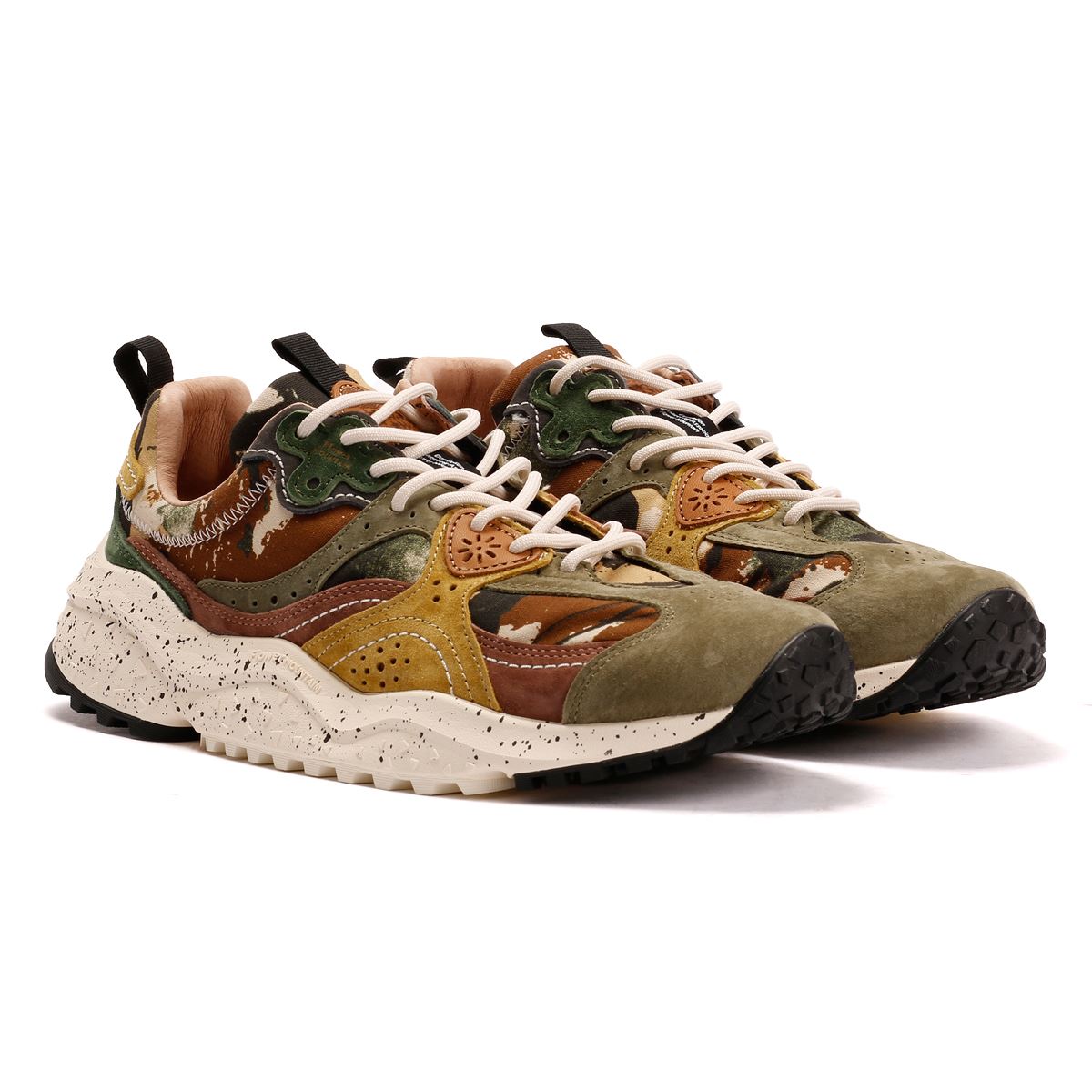 Flower Mountain Wave Suede Men's Camouflage Sneakers