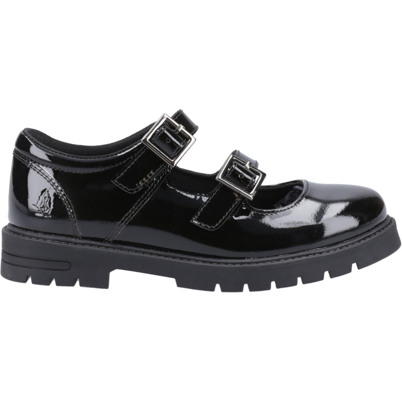 Hush Puppies Ella Patent Senior Leather Girls's Black Shoes
