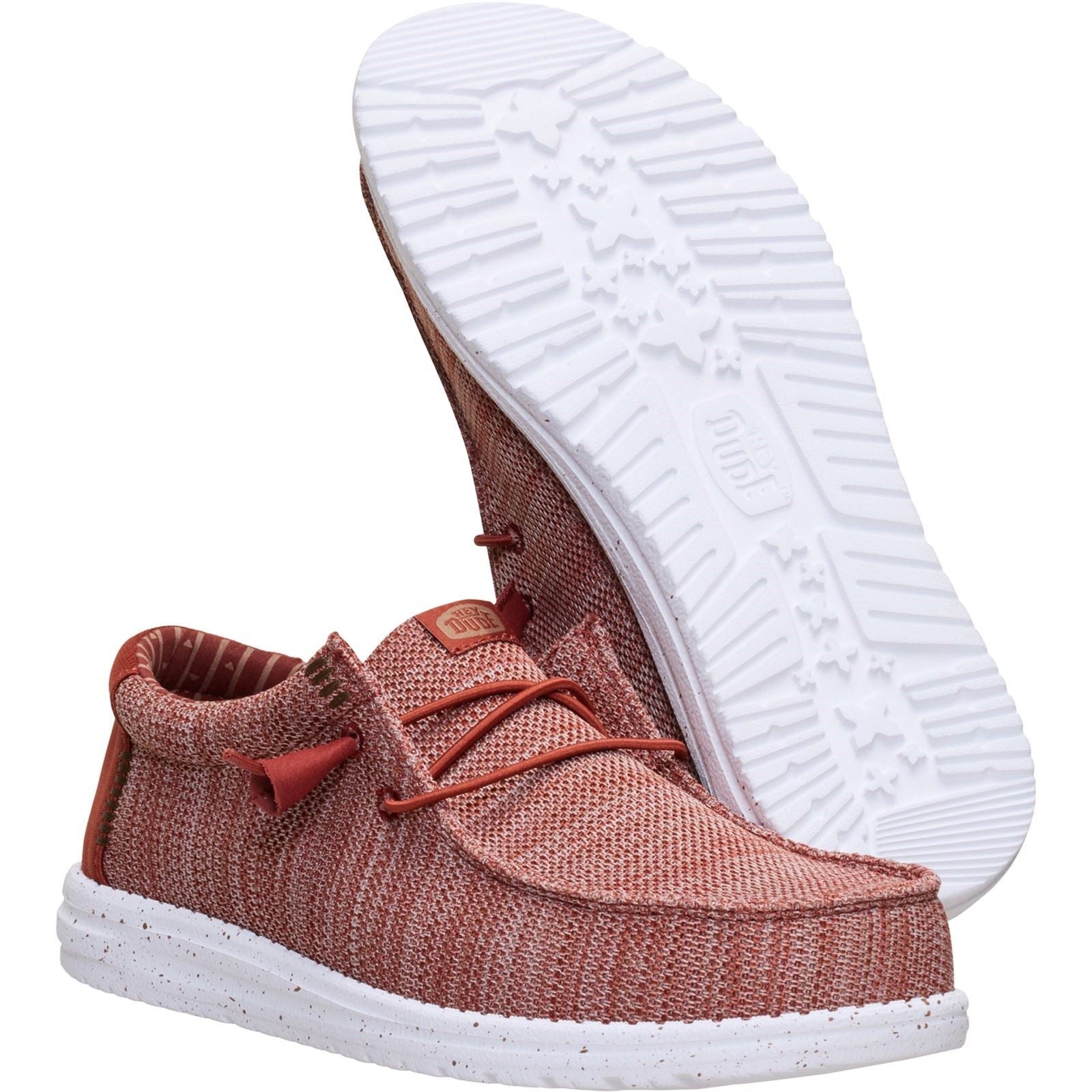 HEYDUDE Wally Stretch Sox Polyester Men's Burnt Red/Multi Loafers