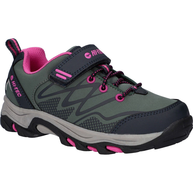 Hi-Tec Blackout Low Synthetic Soft Shell Girls's Dark Forest/India Ink/Pink Hiking Boots