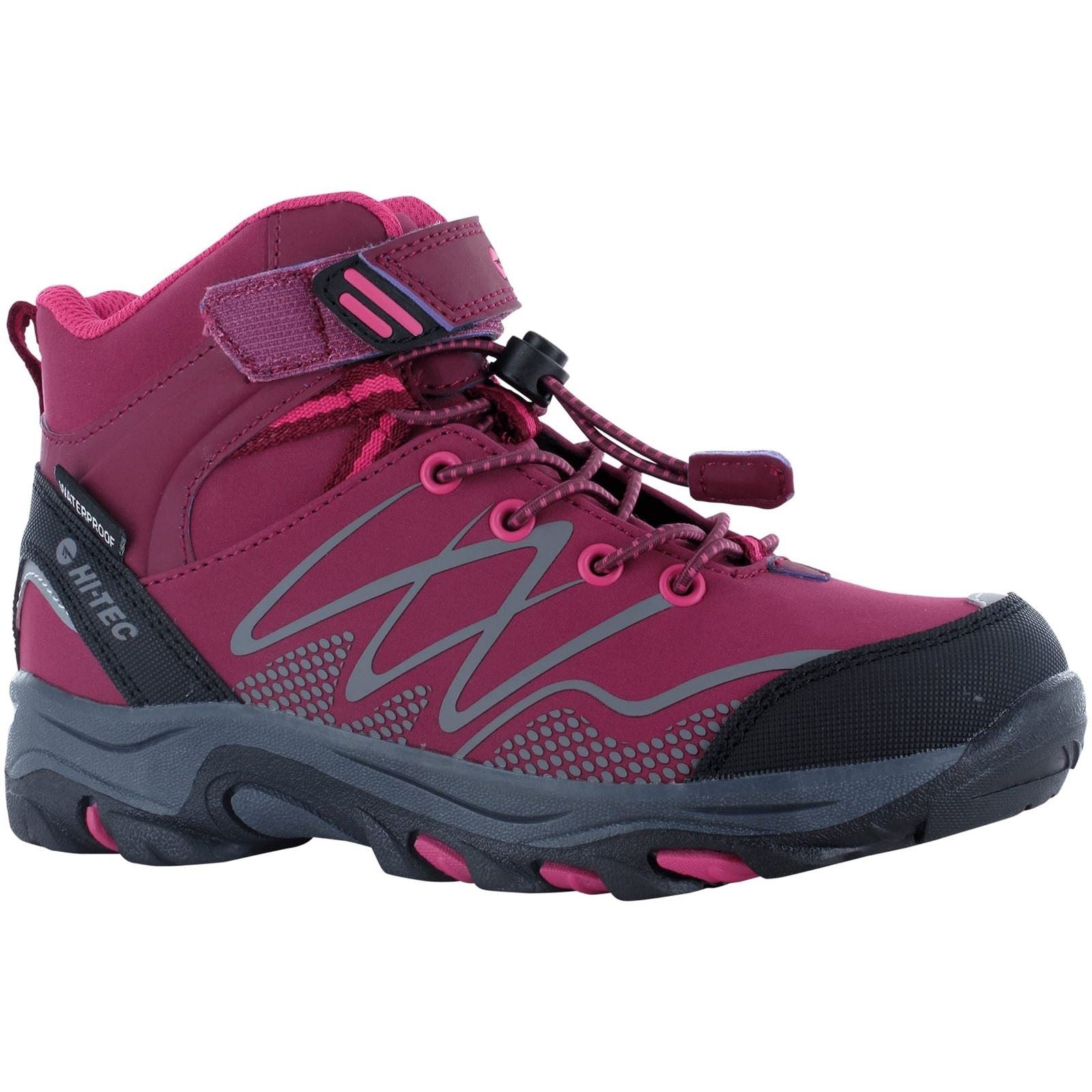 Hi-Tec Blackout Mid Synthetic Soft Shell Girls's Dark Rose/Fuchsia Hiking Boots