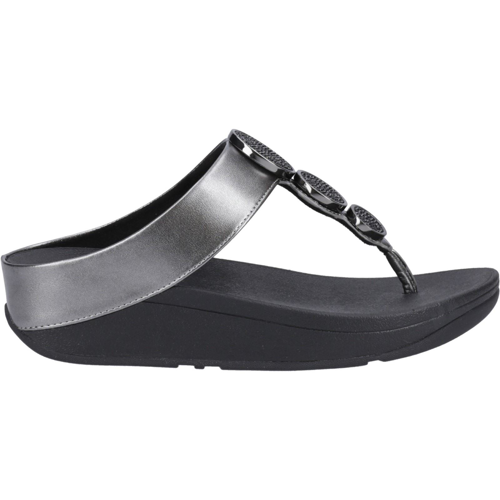 Fitflop Halo Polyurethane Women's Pewter Black Sandals