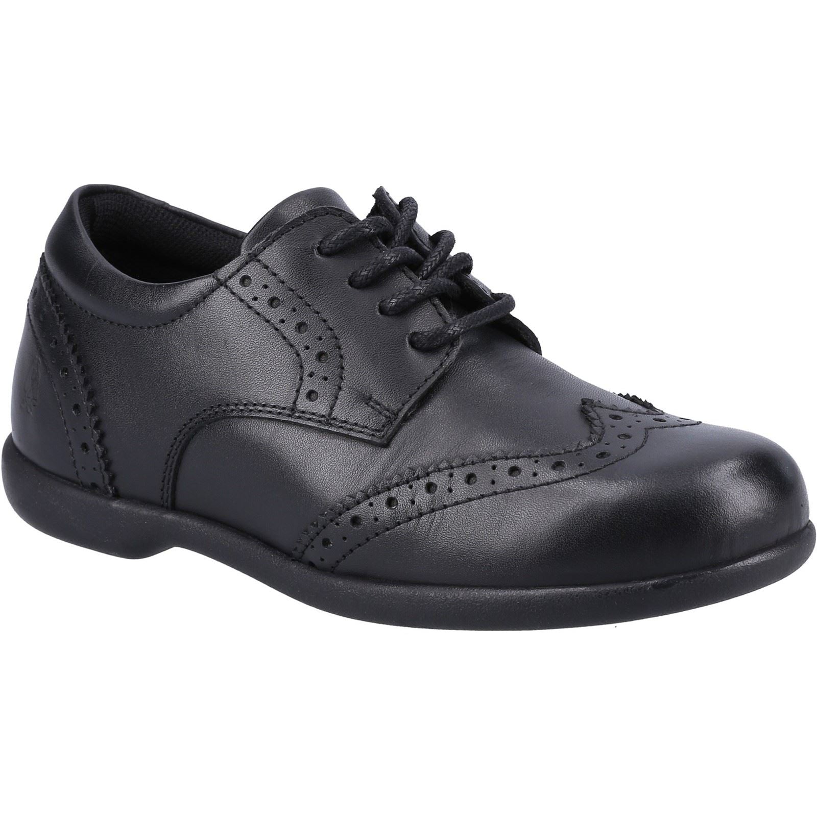 Hush Puppies Bridget JNR Leather Girls's Black Brogues