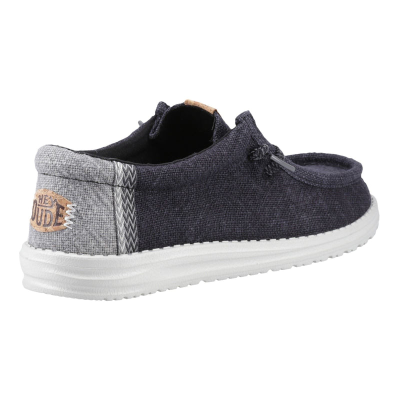 HEYDUDE Wally Jute Jute Men's Black/Granite Grey Moccasins Shoes