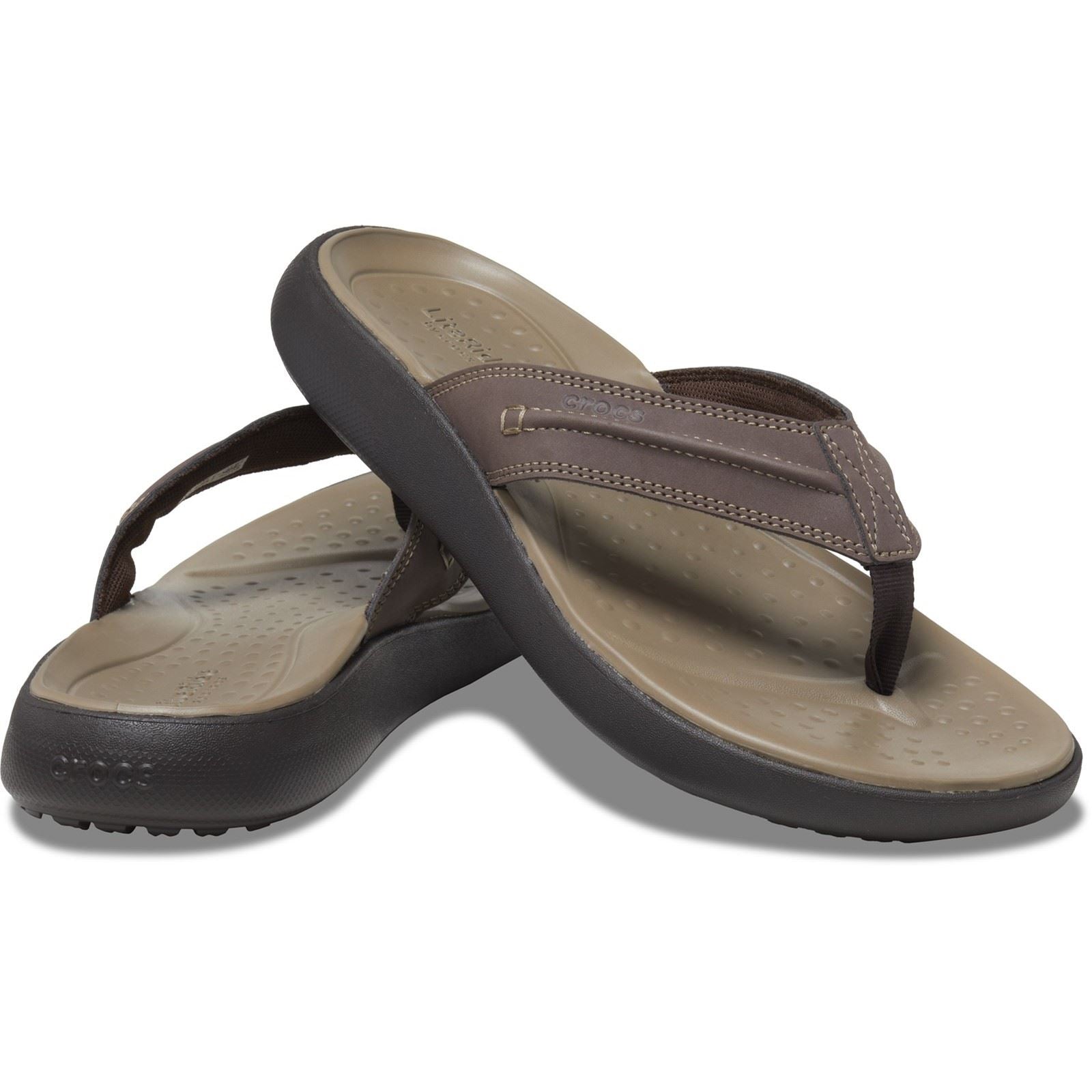 Crocs Yukon Vista II Synthetic Men's Espresso Flip Flops