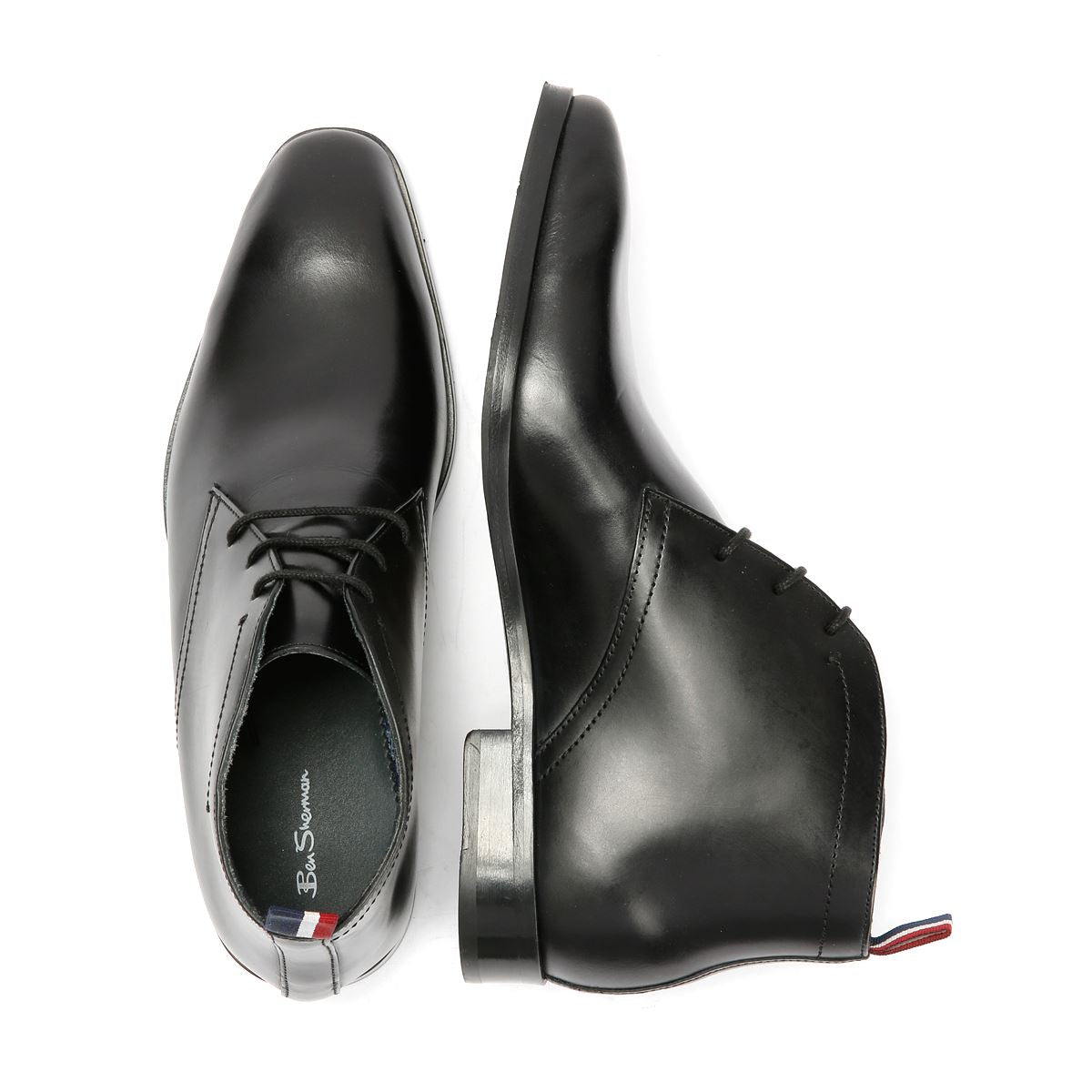 Ben Sherman London Brush Off Leather Men's Black Boots