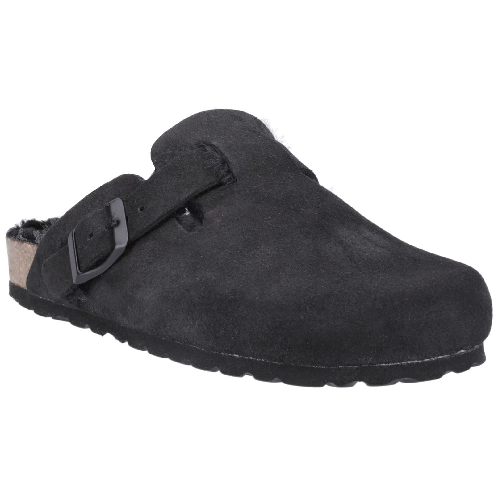 Hush Puppies Jade Leather Women's Black Clogs