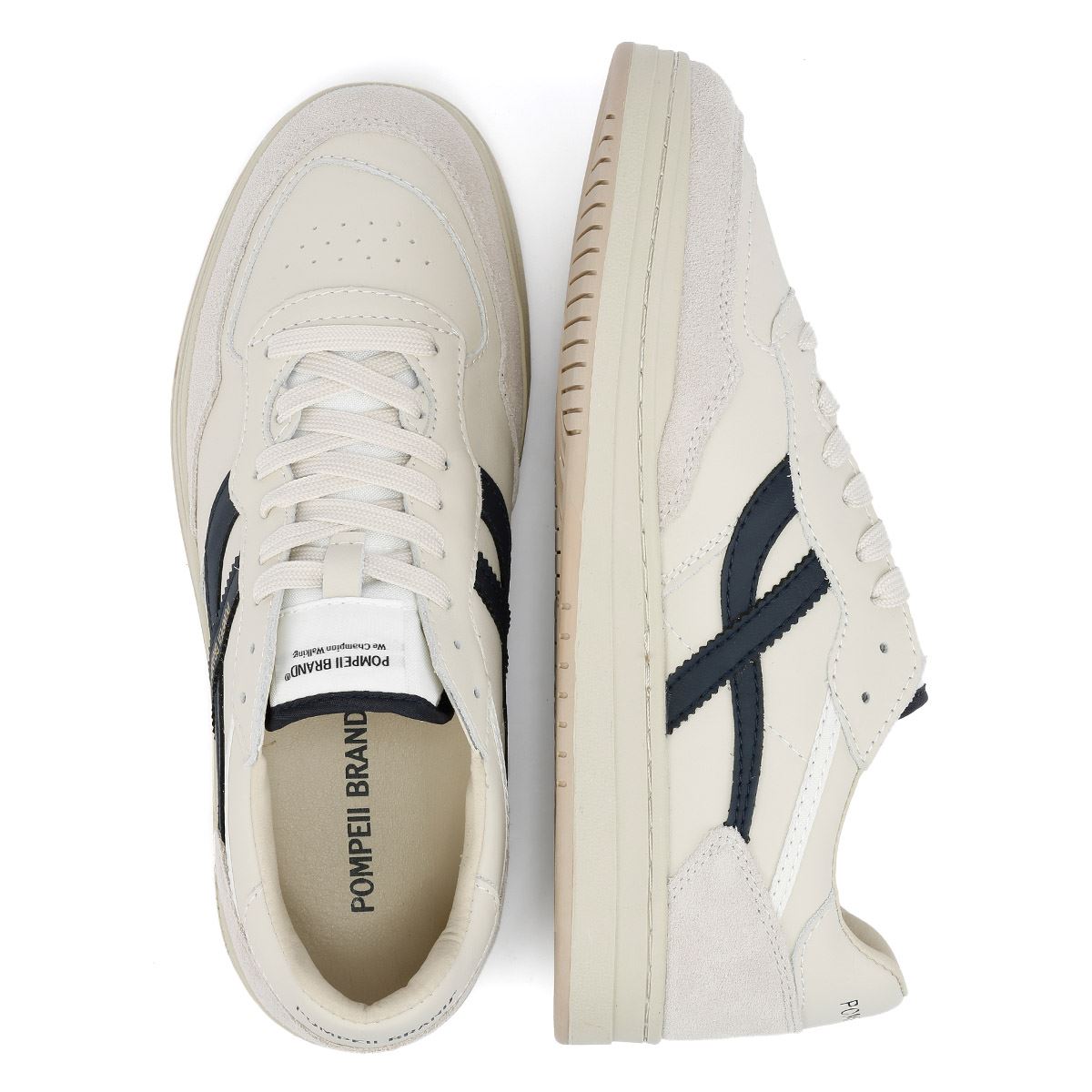 Pompeii Elan Leather Men's Ecru/Navy Sneakers