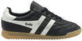 Gola Stadium Leather Women's Black/Silver Sneakers