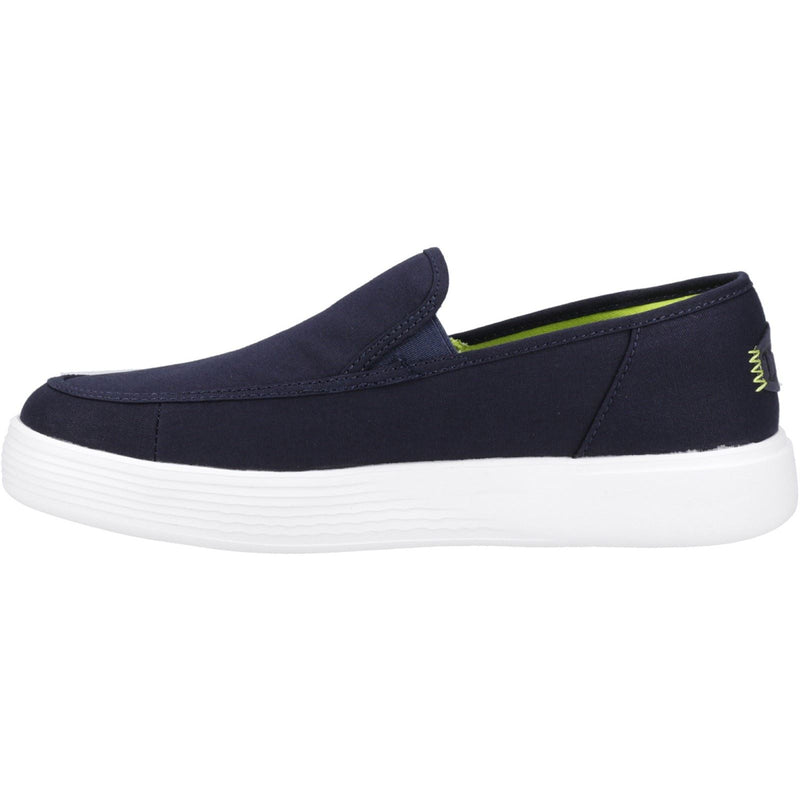 HEYDUDE Sunapee Canvas 100% Cotton Men's Navy/White Loafers