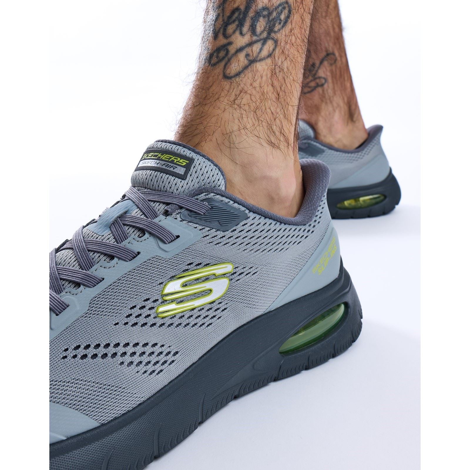Skechers Skech-Air Summits Textile Men's Charcoal/Lime Sneakers