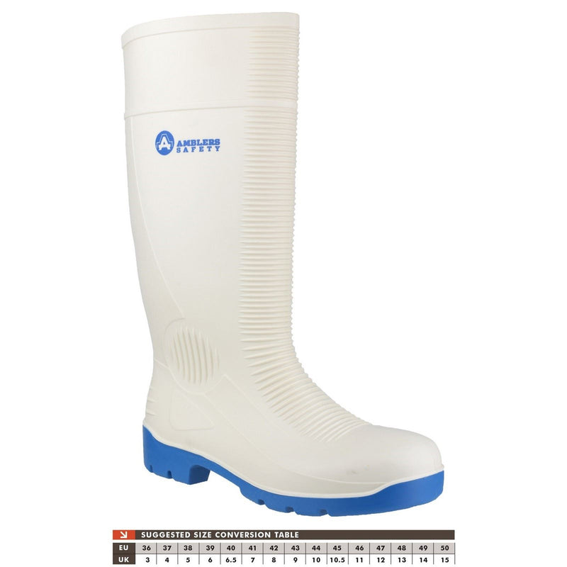 Amblers Safety FS98 PVC/Nitrile Rubber White Wellington Boots