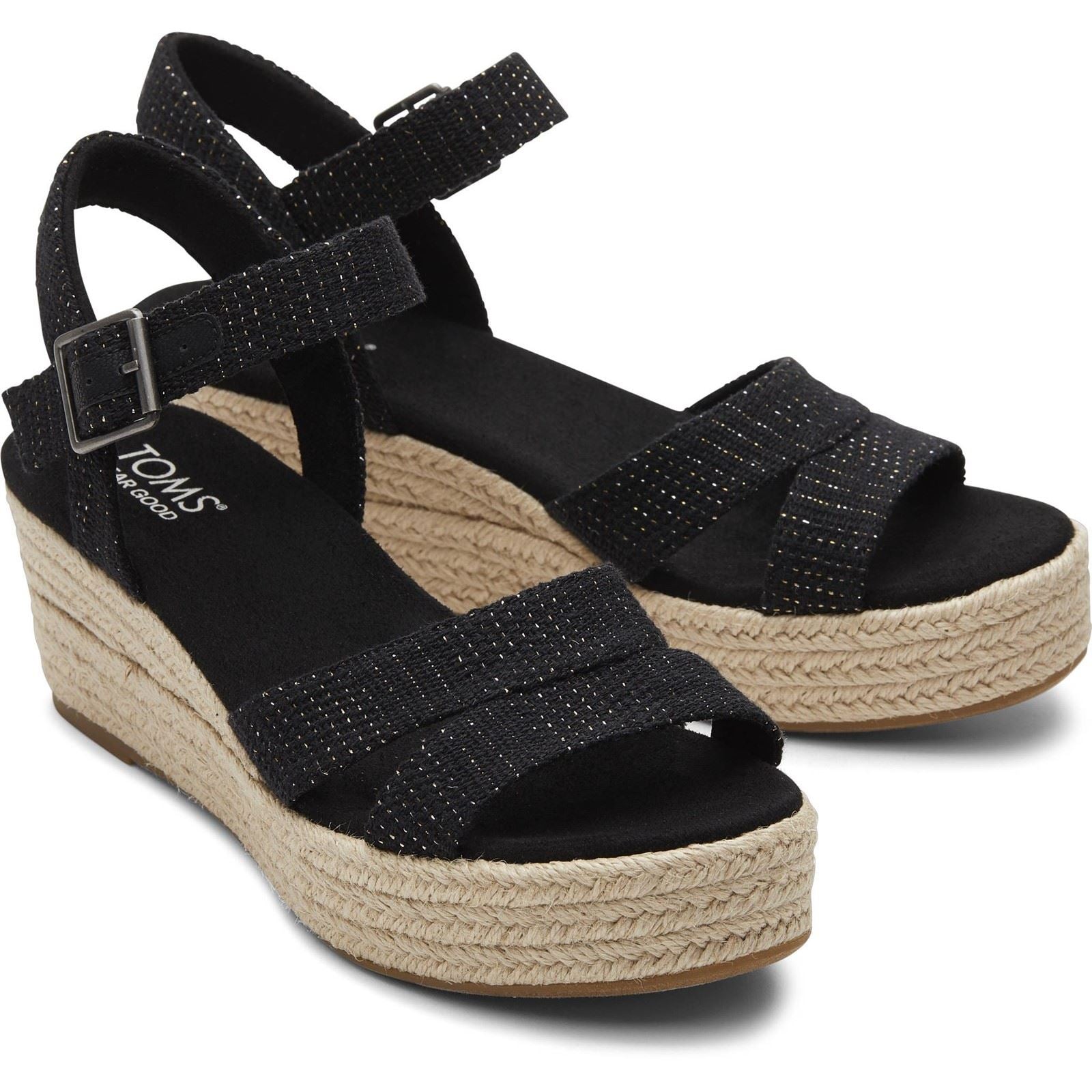 TOMS Audrey Textile Women's Black Wedges