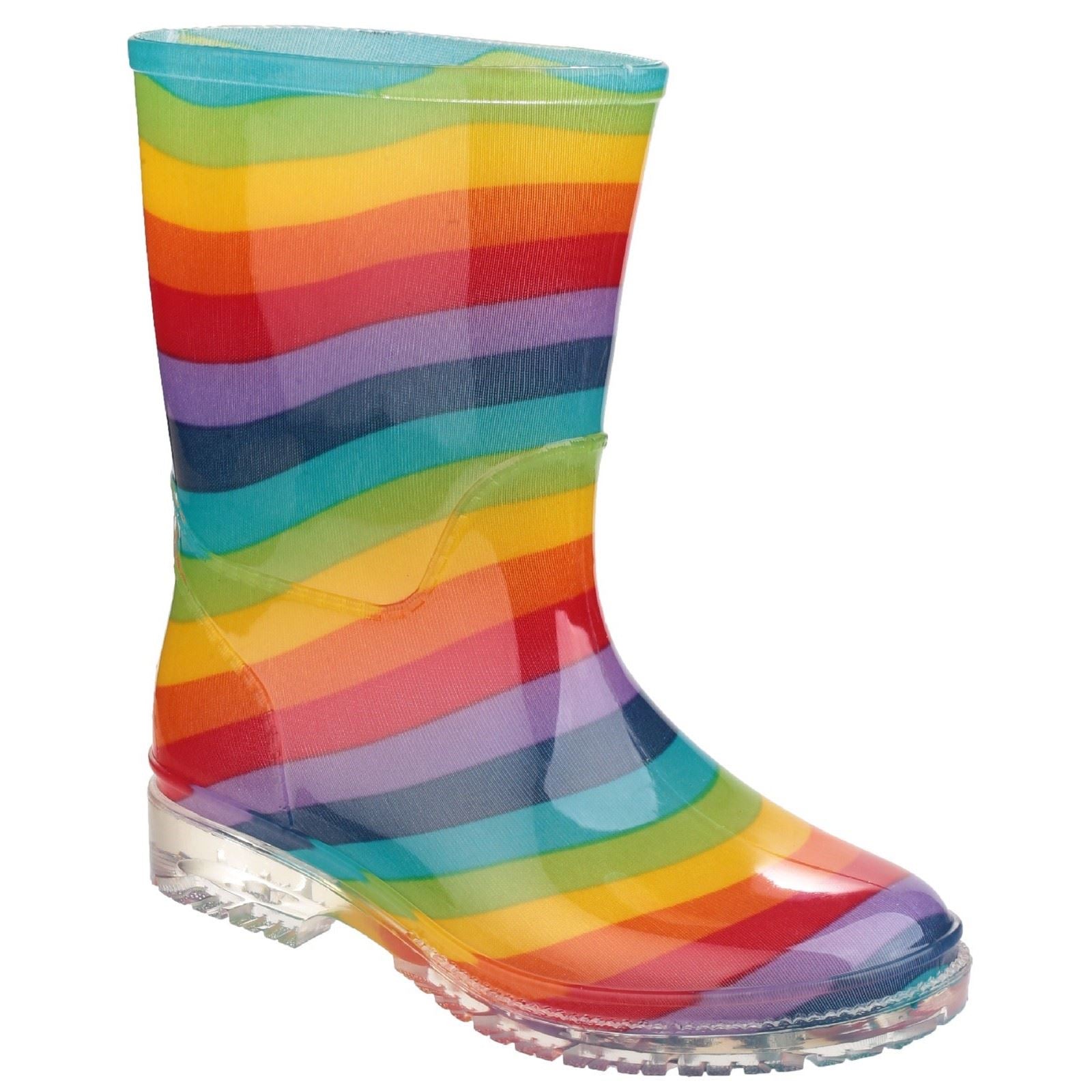 Cotswold PVC Jnr PVC Girls's Rainbow Wellington Boots