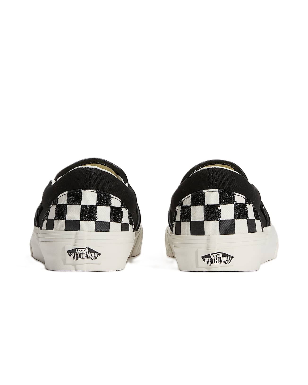 Vans Classic Slip-On Canvas Women's Black/White Beaded Checkerboard Sneakers