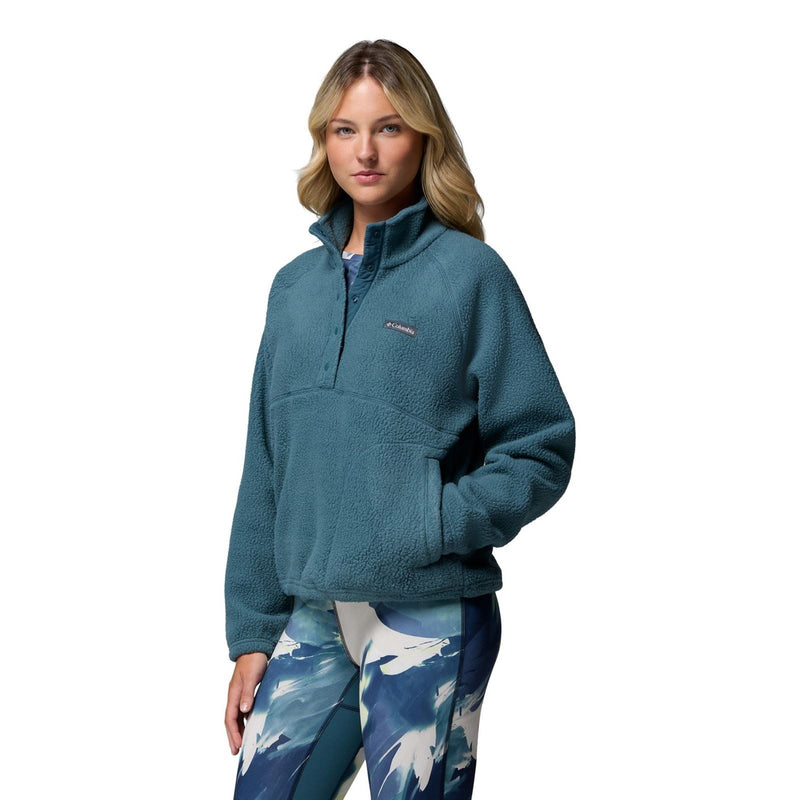 Columbia Jasper Ridge Pebbled Fleece Half Snap Polyester Women's Blue Pullover