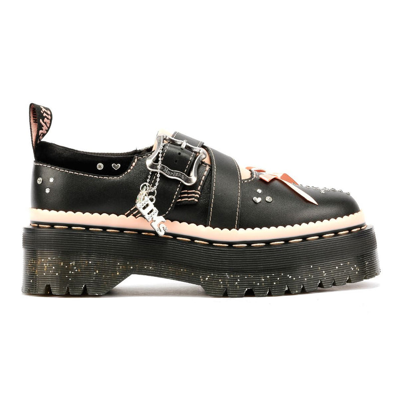 Dr. Martens Kemsley Athena Leather Women's Black/Powder Pink Shoes