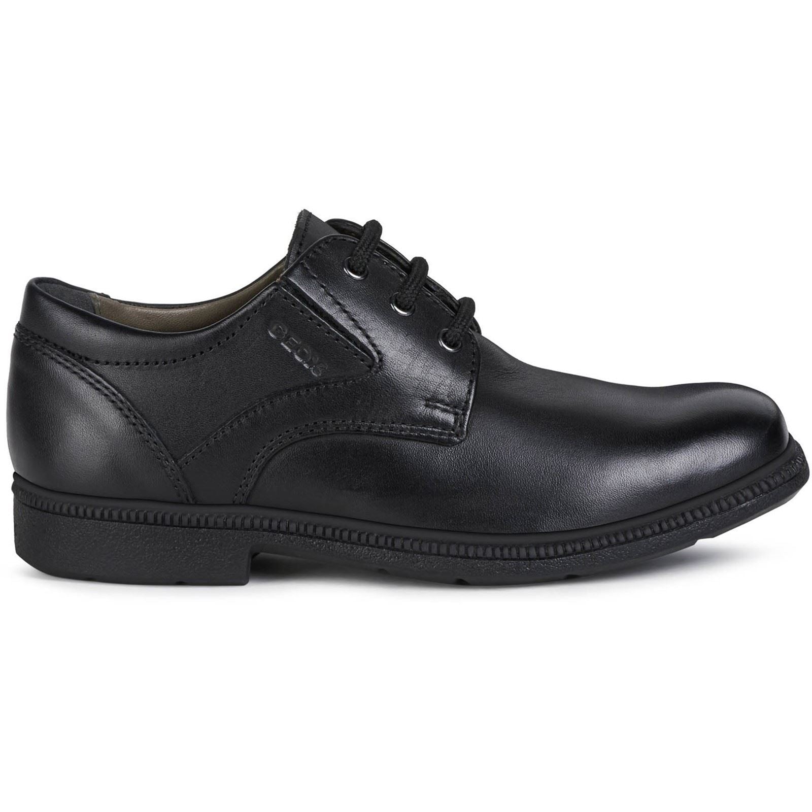 Geox Jr Federico Leather Boy's Black Lace-Up Shoes