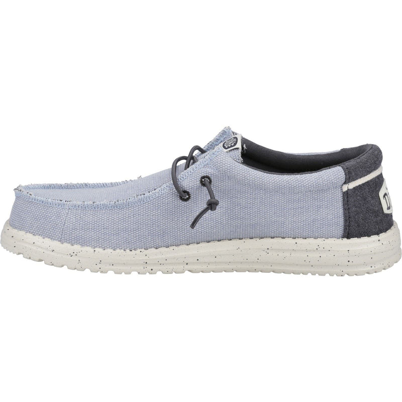 HEYDUDE Wally Coastline Canvas Men's Stone White Boat Shoes