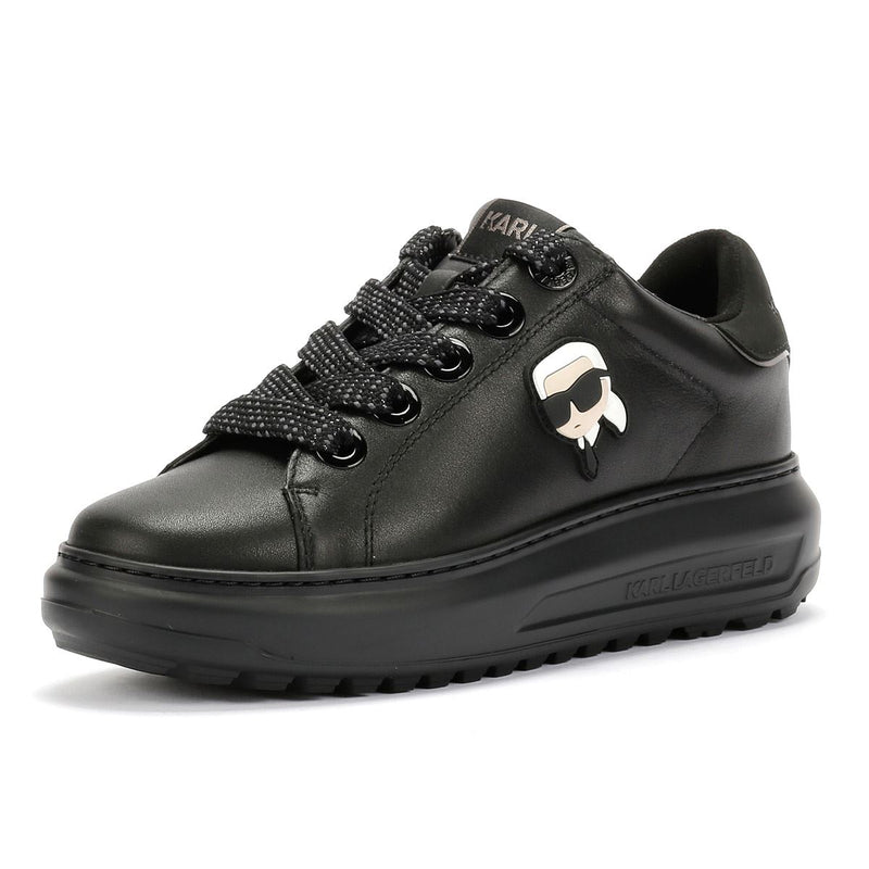 Karl Lagerfeld Kapri Lug Karl NFT Lo Lace Leather Women's Black Sneakers