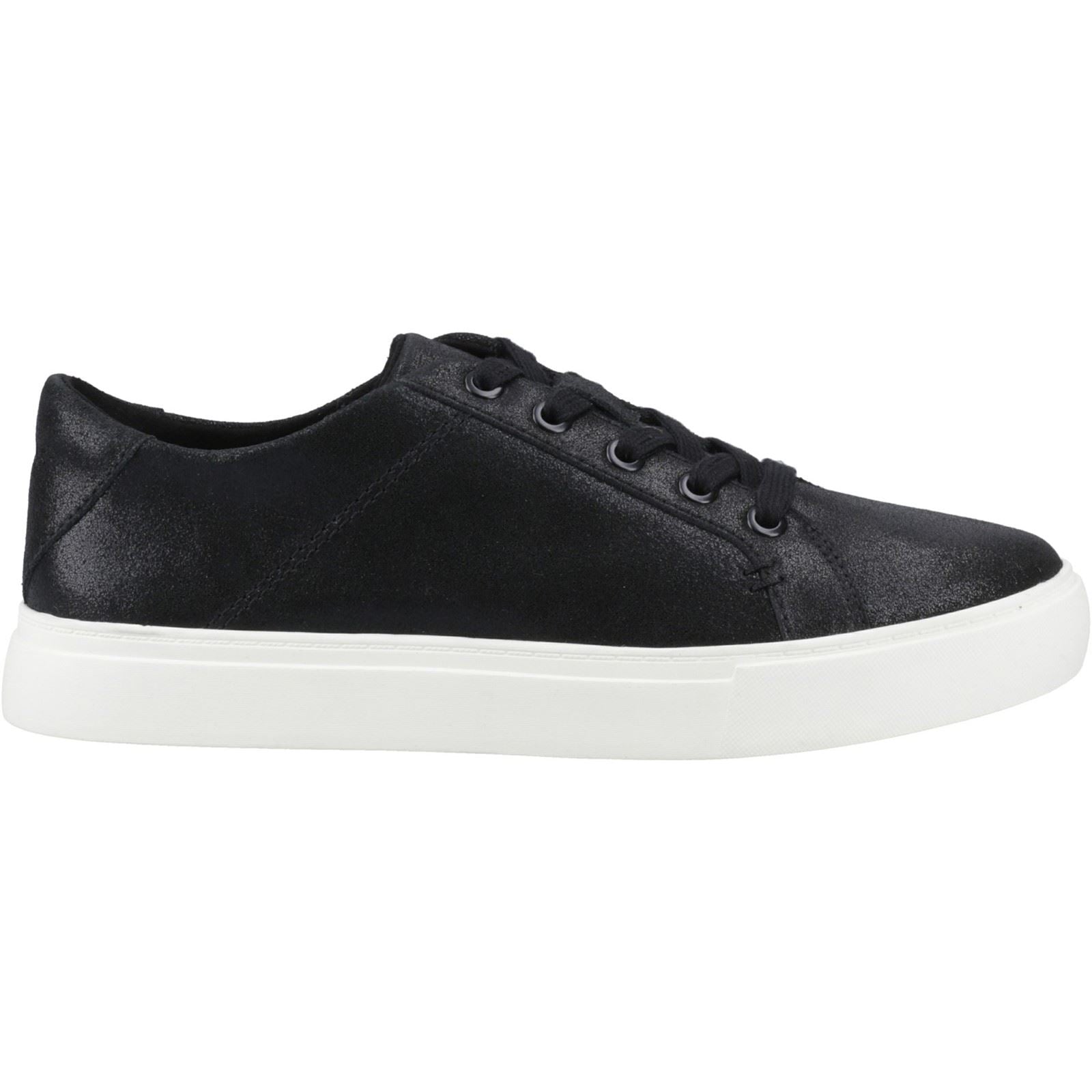 TOMS Kameron Lace-Up Leather Women's Black Metallic Sneakers