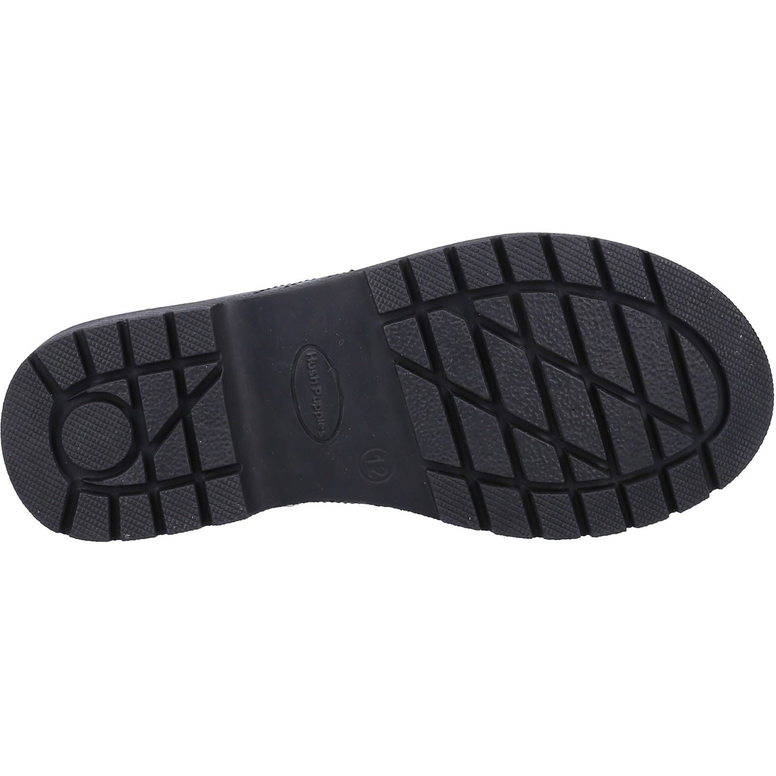 Hush Puppies Sally Youth Girls Black Leather Brogues