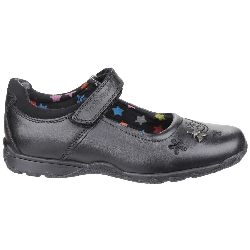 Hush Puppies Clare Senior Leather Girls's Black Shoes