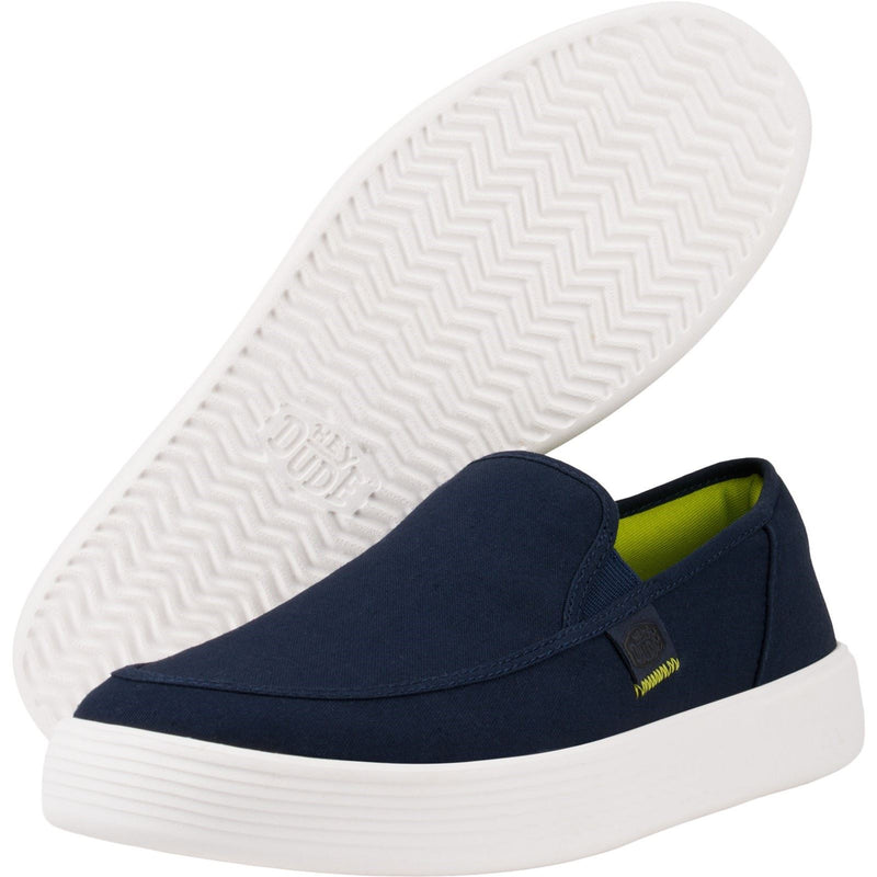 HEYDUDE Sunapee Canvas 100% Cotton Men's Navy/White Loafers