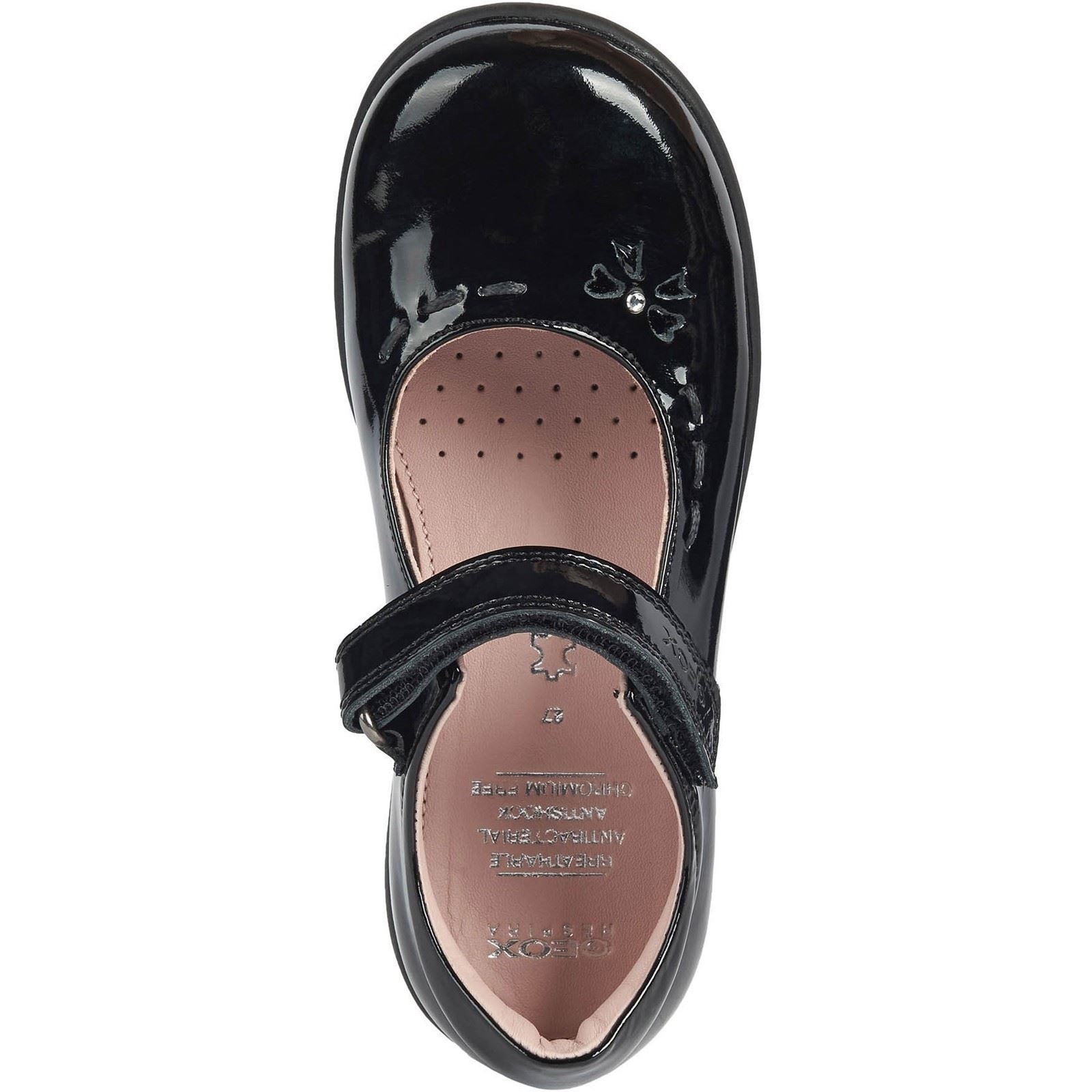 Geox J Naimara G.A Leather Girl's Black Patent Shoes