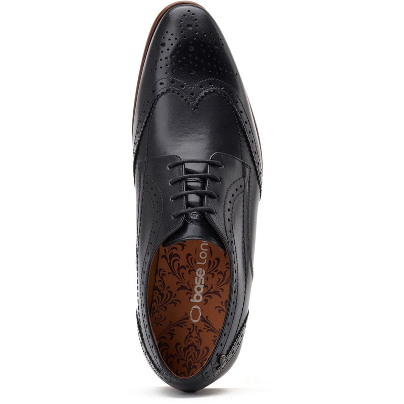 Base London Barbera Excel Leather Men's Black Brogues Shoes