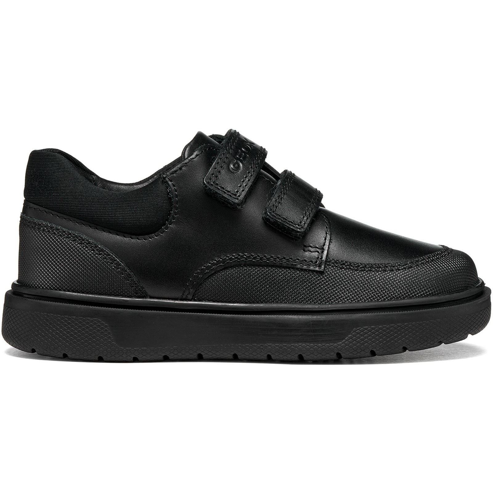 Geox J Riddock Leather Boy's Black Shoes