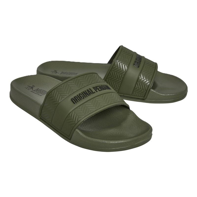Penguin Paradise Men's Khaki Slides