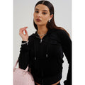 Juicy Couture Robertson Classic Jacket Synthetic Women's Black Hooded Sweatshirt