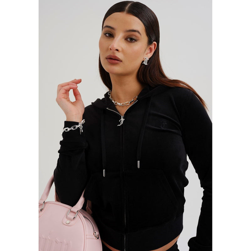 Juicy Couture Robertson Classic Jacket Synthetic Women's Black Hooded Sweatshirt