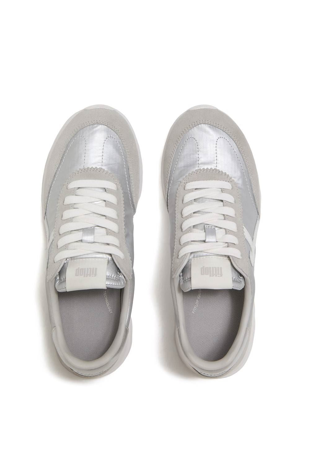 FitFlop Retro-Q FF Nylon Women's Silver/Urban White Sneakers