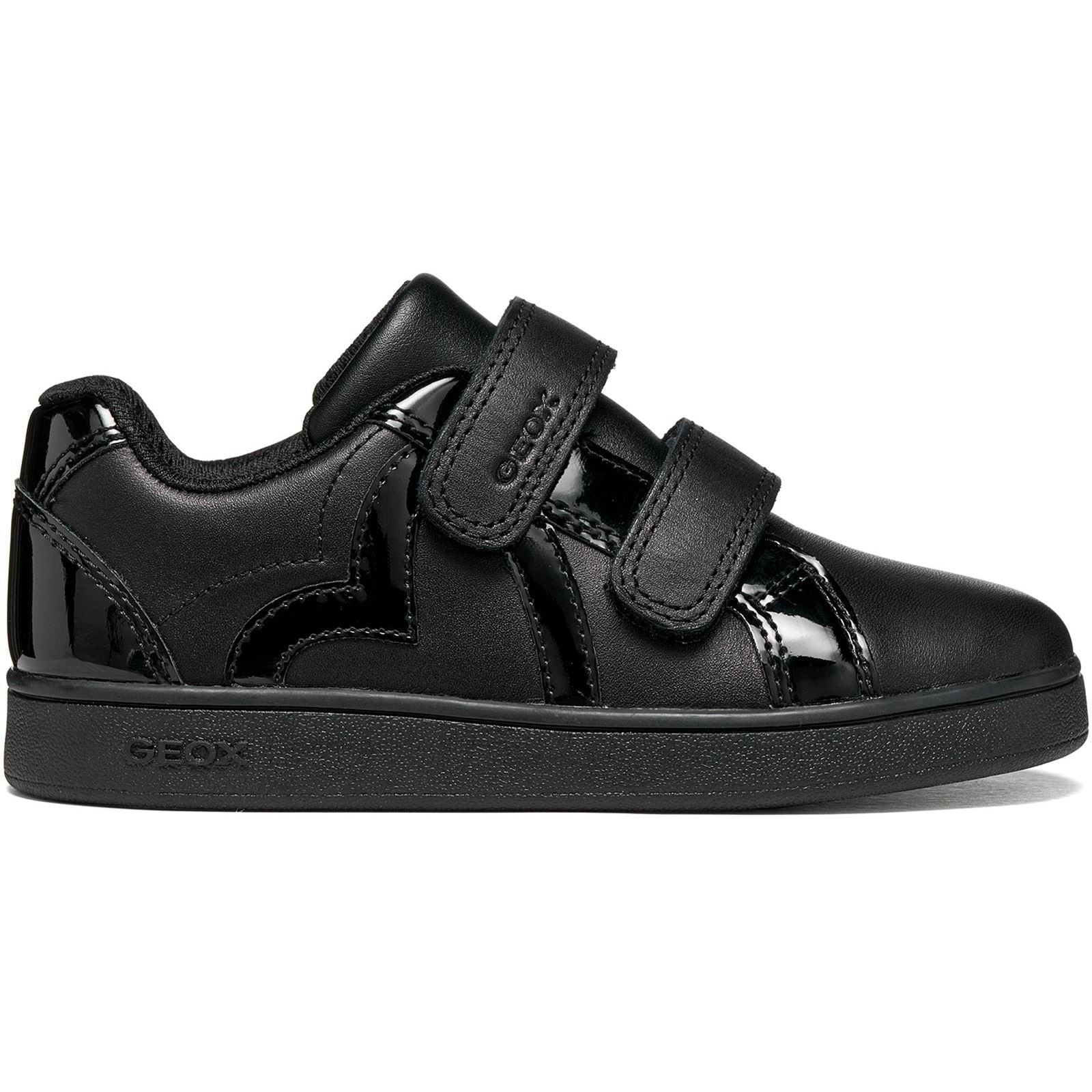 Geox J Eclyper Leather Girl's Black Trainers