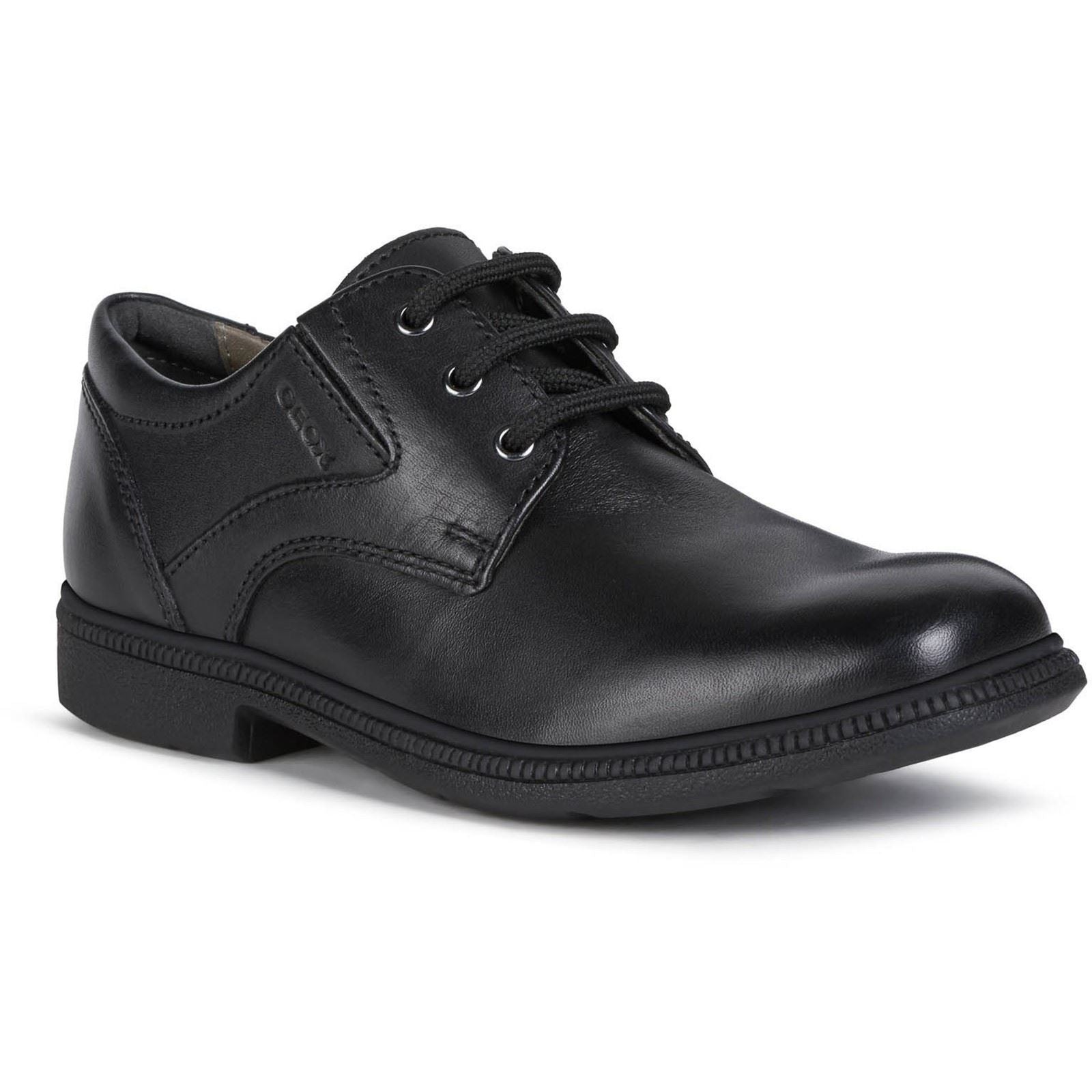 Geox Jr Federico Leather Boy's Black Lace-Up Shoes