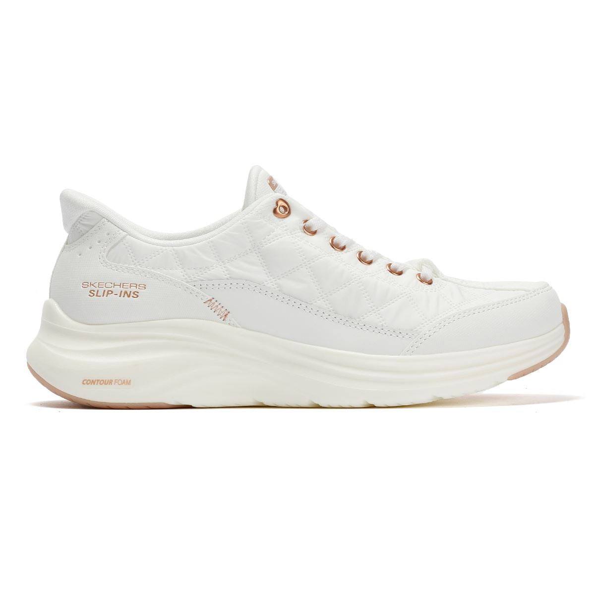 Skechers Slip-Ins Contour Foam Cozy Fit Women's White Sneakers