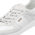 Boss Brandon Suede/Leather Men's White Sneakers