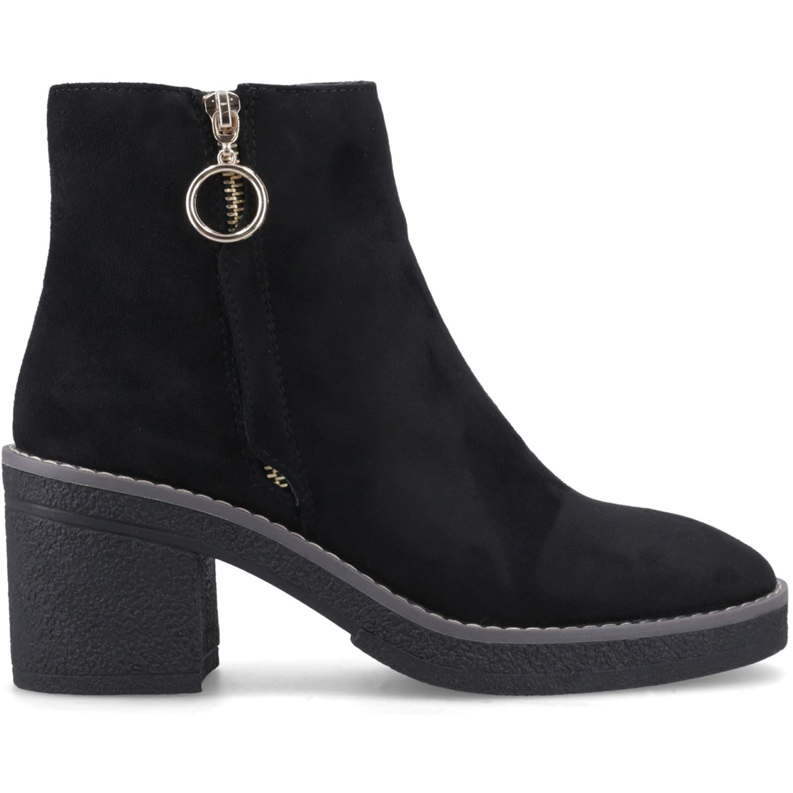 ONLY BABETTE Polyurethane Women's Black/Gold Heeled Ankle Boots