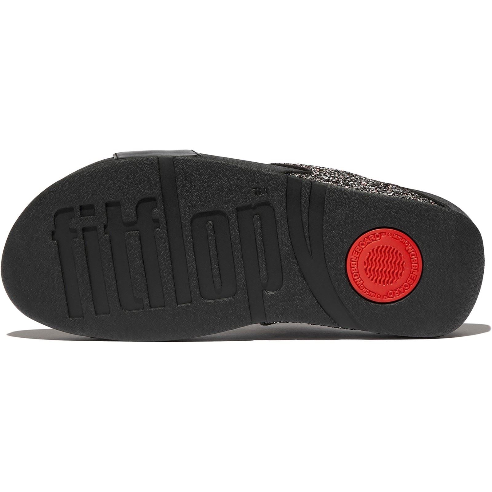 Fitflop Lulu 2 Bar Glitter Polyurethane Women's Black/Multi Sandals