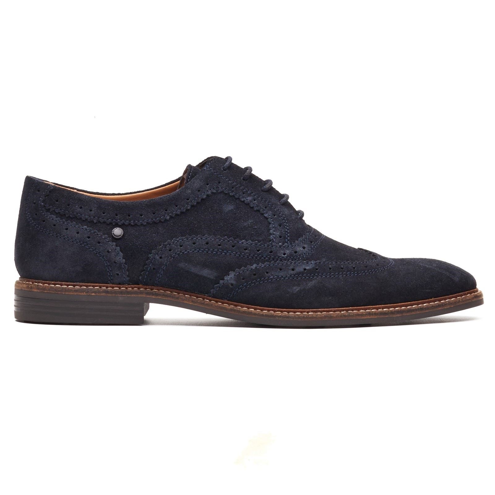 Base London Clarence Leather Men's Navy Brogues Shoes