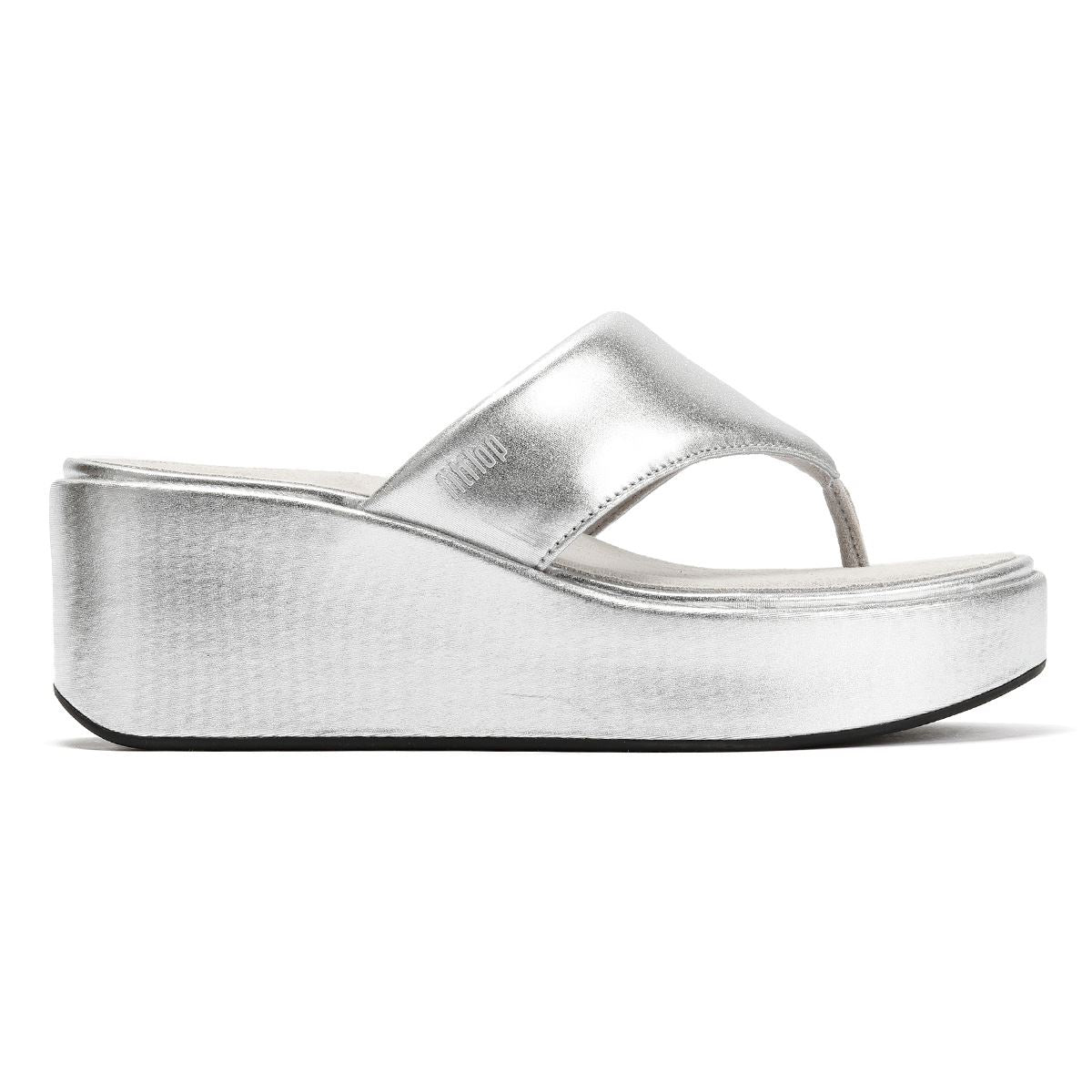 FitFlop Platfform Wedge Women's Silver Toe-Post Sandals