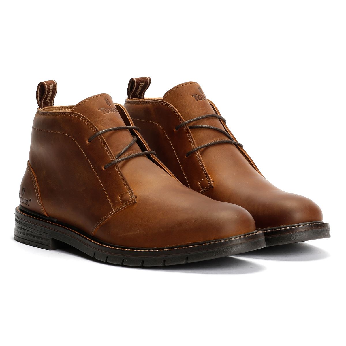 Tower London Armour Chukka Lace Up Leather Men's Tan Boots